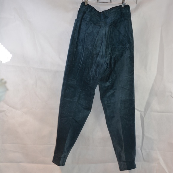 Blue Soft Shammy Suede Leather Pants High Waist SZ 16 Rogue NWOT - Picture 9 of 10